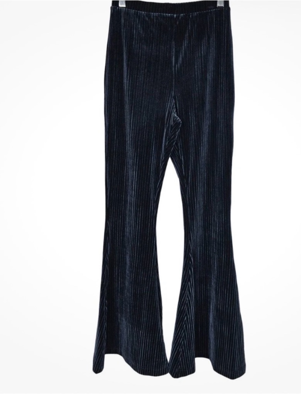 Natural Life Velvet Ribbed stretchy Flared Pants - Deep Navy